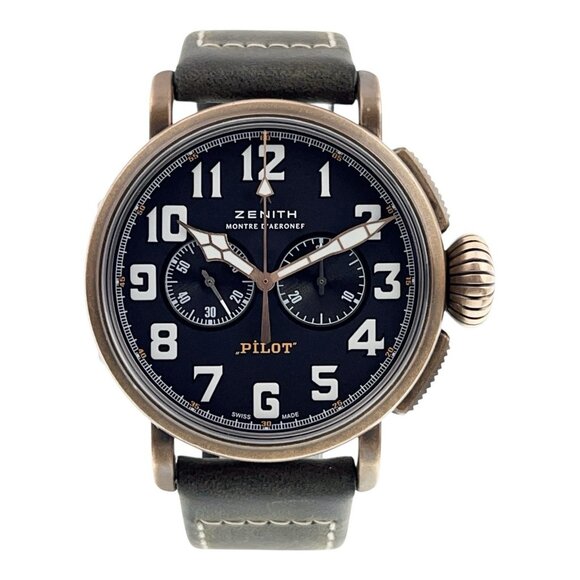 Zenith Pilot Type Bronze Black Dial 45mm Automatic Men's Watch 29.2430.4069 - Picture 1 of 9